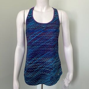 Under Armour HeatGear Purple Print Mesh Fitted Tank Medium